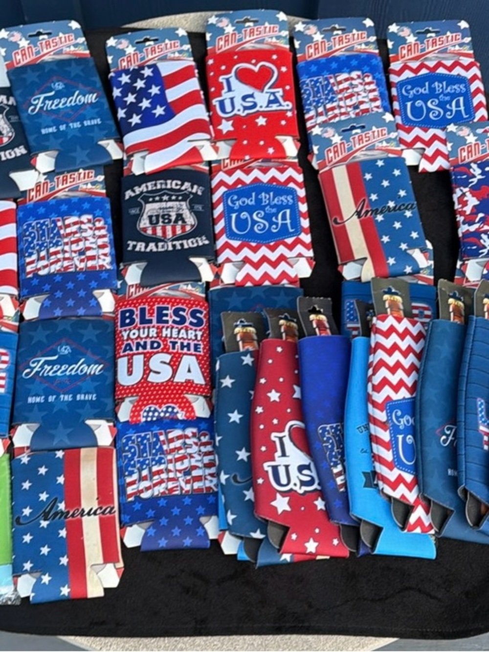 Patriotic USA Can&Bottle Koozies Great  4th of July, Veterans Day, Memorial Day,